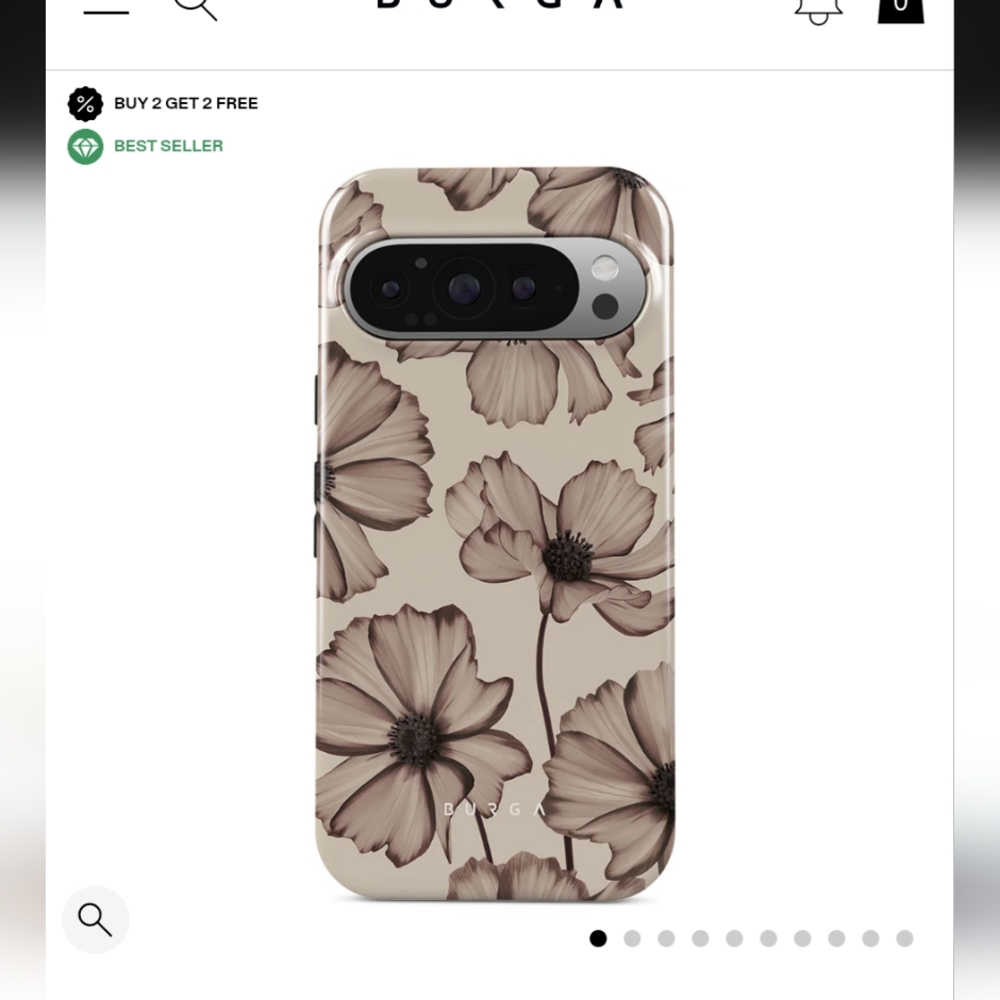 Burga - Barely Yours - Google Pixel 9 Pro Case (Floral Beige Phone Case)